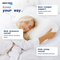 Woman sleeping on the ergonomic pillow