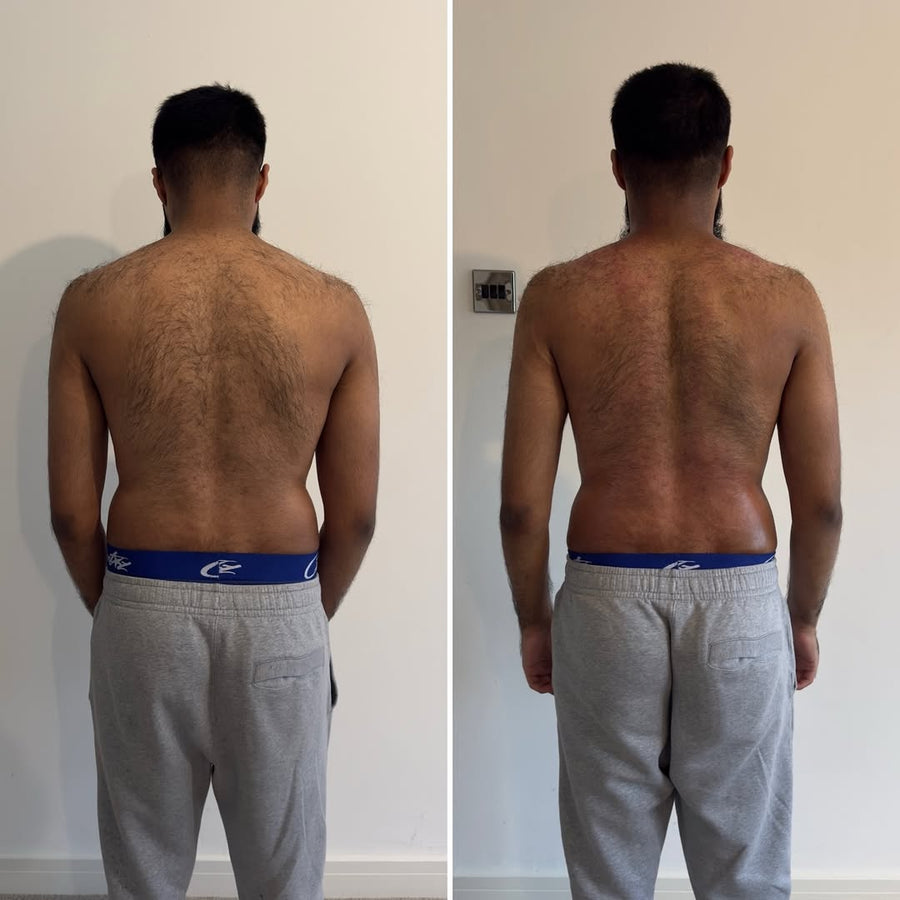 Customer before and after