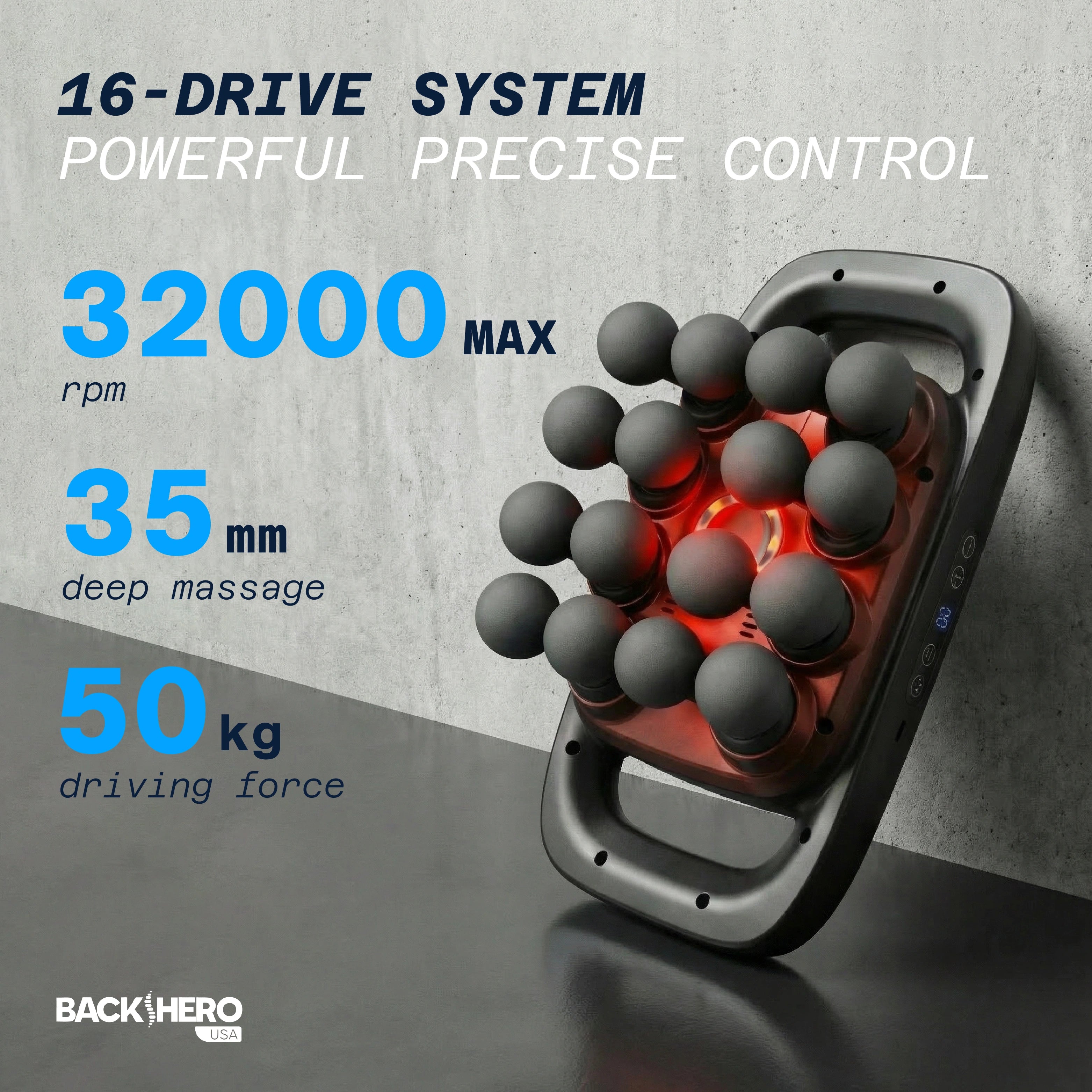 Back Hero USA 16-Head Massage Gun