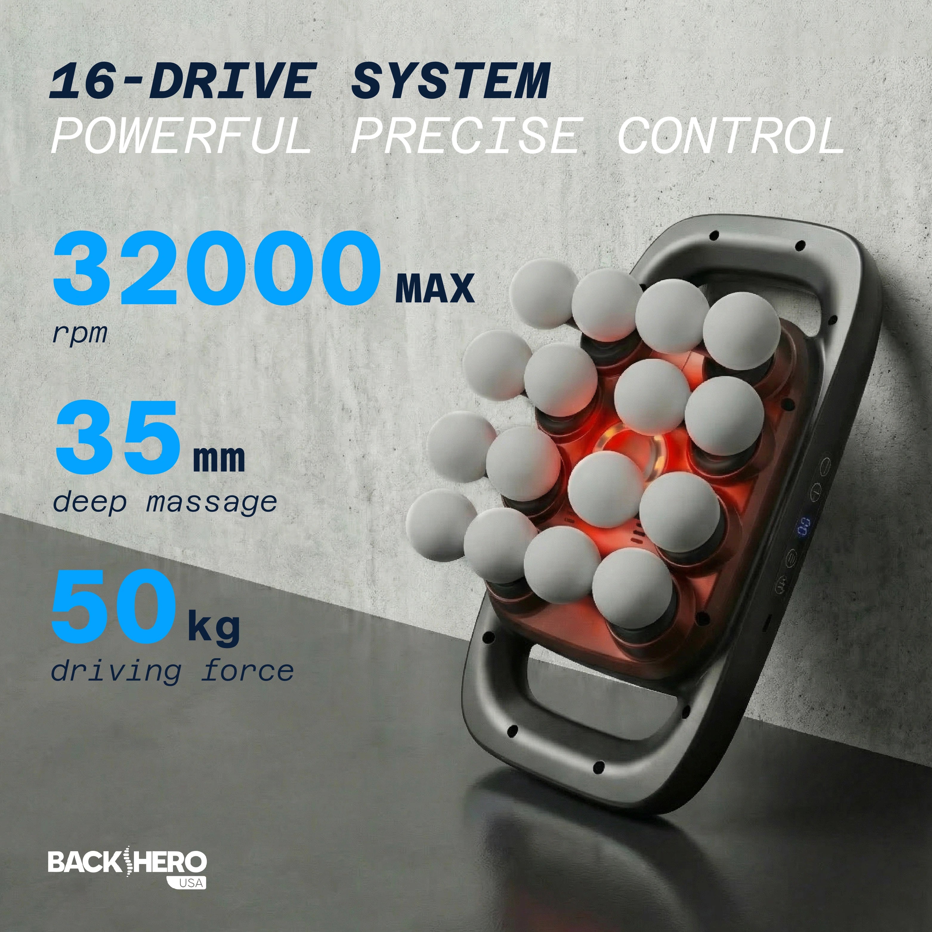Back Hero USA 16-Head Massage Gun