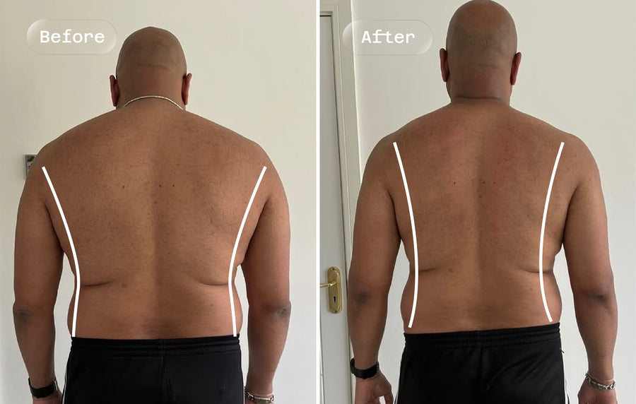 Customer before and after