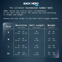 Back Hero USA Tourmaline Lumbar Support Belt