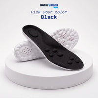 Cloud Massage Insoles in Black with gray massage nodes