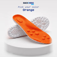 Cloud Massage Insoles in Orange with raised massage nodes