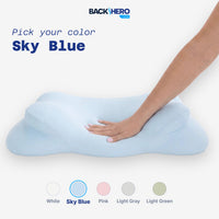 Ergonomic sleep pillow in Sky Blue
