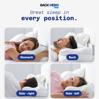 Stomach, back and side sleepers on the ergonomic pillow
