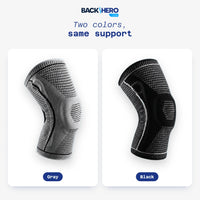 Limitless Knee Pro knee compression sleeve in two colors, Gray and Black