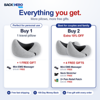 Back Hero USA Memory Foam Travel Neck Pillow – everything you get: offers and free gifts