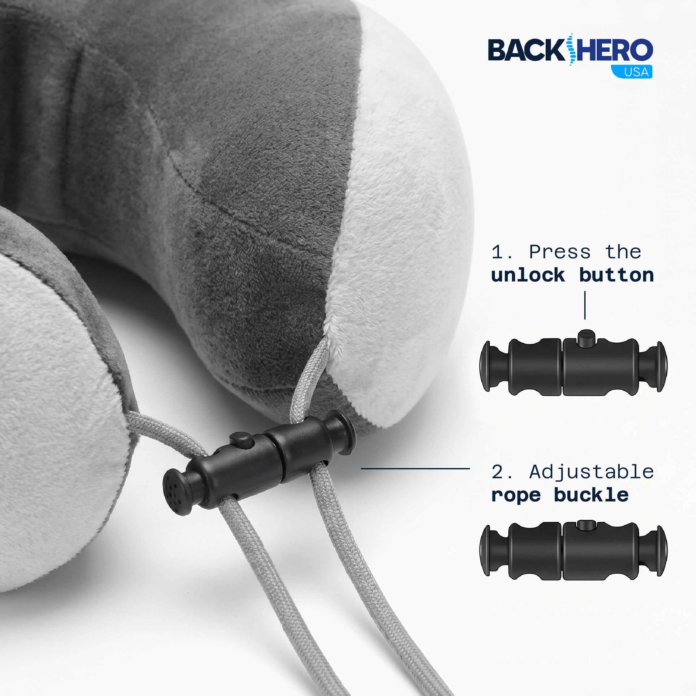Back Hero USA Travel Neck Massage Pillow – Pain Relief